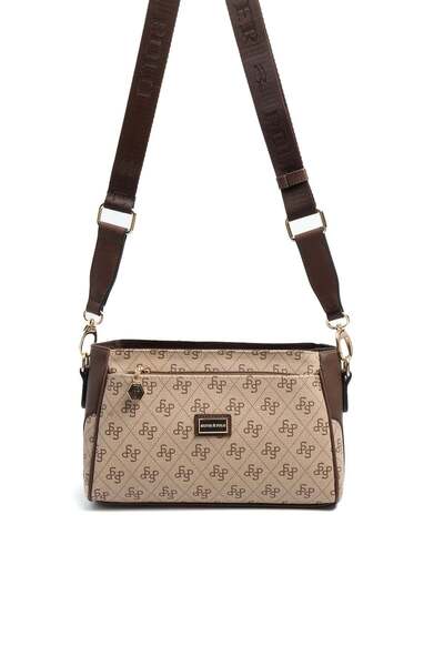 Silver Polo Silver & Polo SP1273 Γυναικείο Τσάντα χιαστί Monogram Σκούρο Μπεζ...