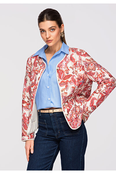 OMBRE Femei Jachetă de Tranziție Elegantă OW-JALP-0127 Rose/beige