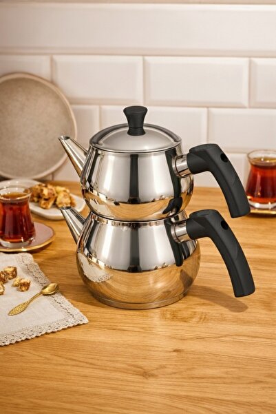 Dora Kitchenware Paslanmaz Çelik Çaydanlık Takımı Orta Boy
