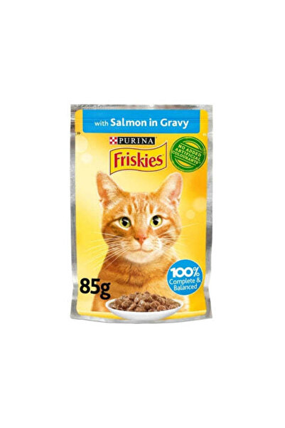 Friskies طعام القطط بالسلمون في المرق 85 جرام