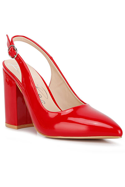 london Rag Women's Slingback High Block Sandals in Red