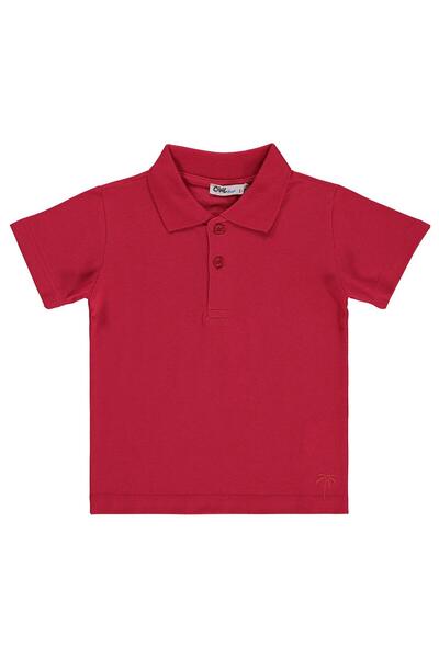 Civil Boys Tricou pentru băieți cu guler polo și broderie cu palmieri, 2-5 an...