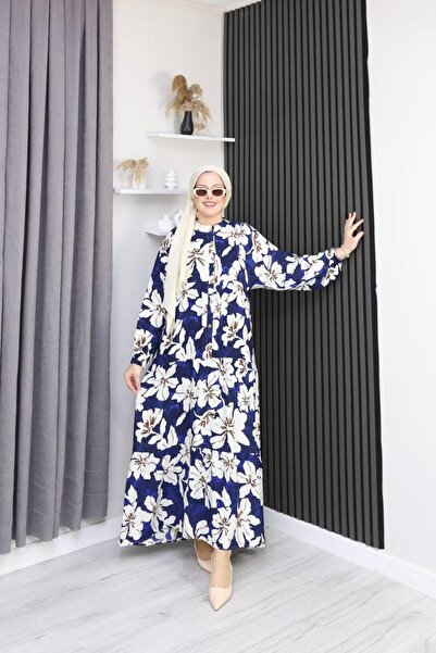 AXXAN Cotton Dresses in Viscose Package, Patterned Half-Buttoned Anti-Sweat H...