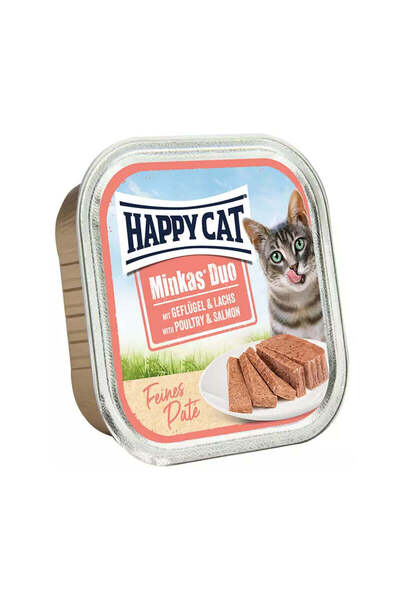 Happy Cat مينكاس ديو للدواجن والسلمون 100 غرام