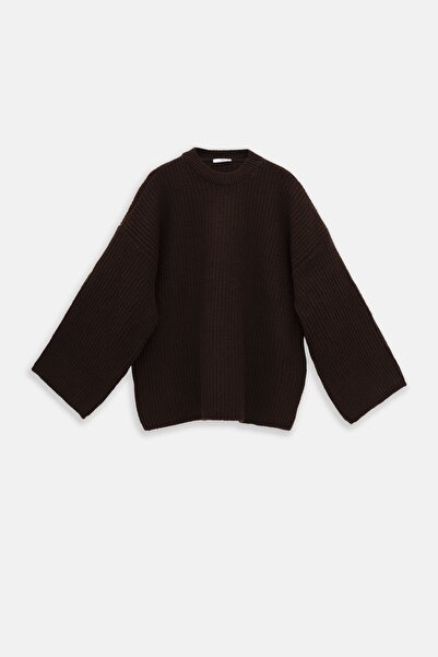 EBU Prive Women's Oversized Knitwear Sweater Brown