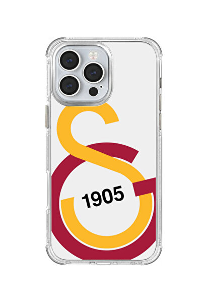 Galatasaray حافظة هاتف شفافة بشعار كبير باللون الأصفر والأحمر لهاتف آيفون 16 ...