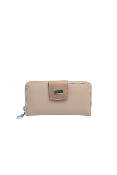 Silver Polo Silver & Polo SP928 pentru femei portofel și portcard Bej închis-...