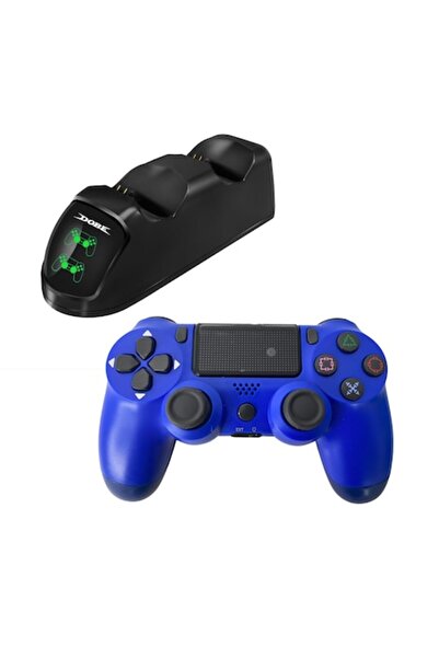 HAPPY JOKER Dual Charging Station and Wireless Controller PS4, Blue
