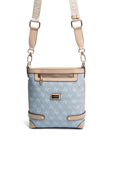 Silver Polo Silver & Polo SP1120 Femei geantă crossbody Monogram Albastru-Nude