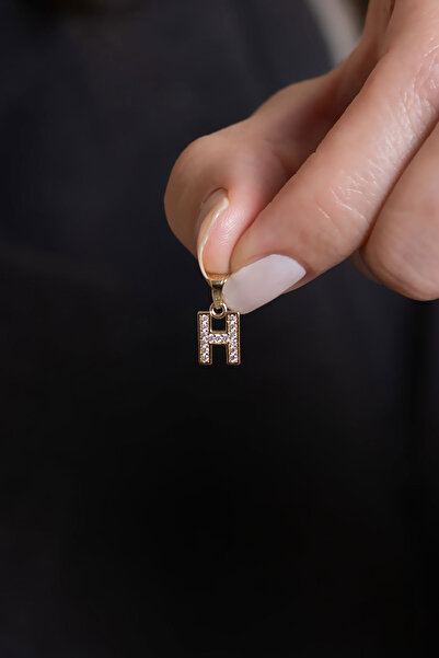 Bayar Gold 14 Ayar Altın H Harf Zirkon Taşlı Kolye Ucu