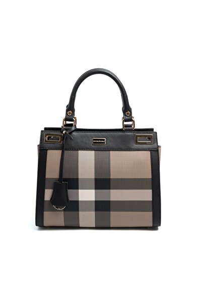 Silver Polo Silver & Polo Sp1174 Women's Clutch Bag Plaid Brown-Black