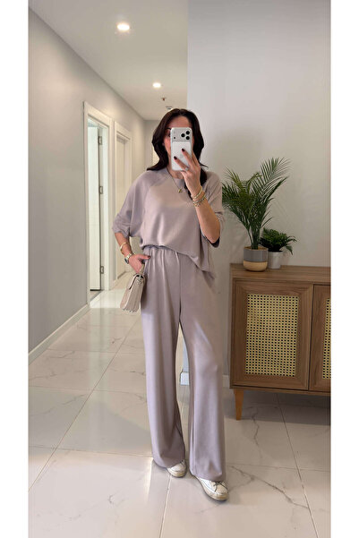 BİRCANÇİL Osh Virasta Stone Seam Detail Blouse Trouser Set