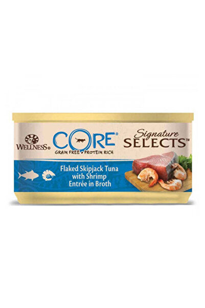 Wellness Core طعام القطط الرطب من سيجنتشر سيليكتس، تونة مفتتة مع روبيان، 79 غرام