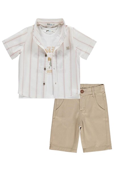 Civil Boys Boy's 3-Piece Set with Shorts for 2-5 Years - Brown 5-6 Years
