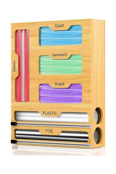 Arabest Cling Bag Organizer And Cling Film Dispenser,for Kitchen Cling Bag St...