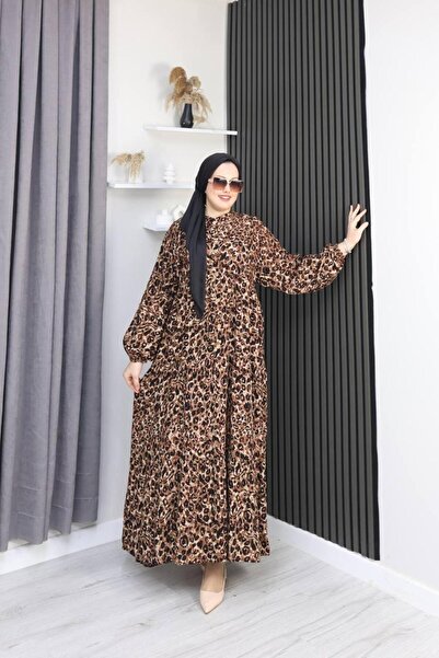 AXXAN Cotton Dresses in Viscose Package, Patterned Half-Buttoned Anti-Sweat H...