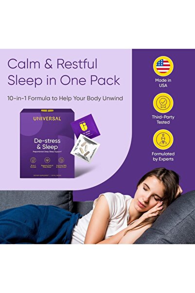 Universal U De-Stress & Sleep Multivitamin & Theanine & Valerian Root Zinc Ma...
