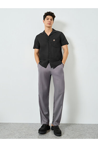 Take Two By Styli Men Charcoal Gray Slant Pocket Straight Leg Pants