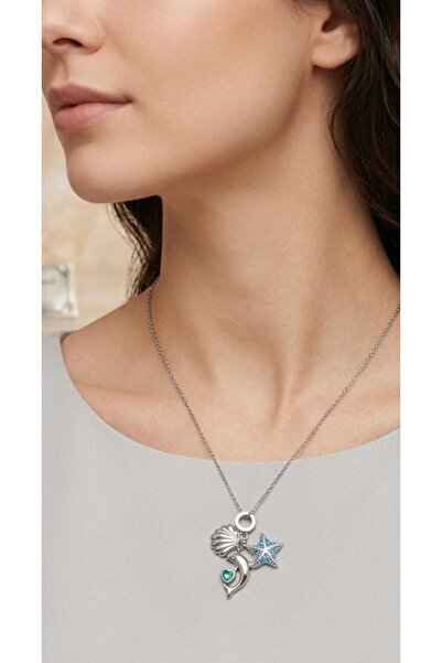 Meyra Accessories Meyra 316L Steel Charm Women's Necklace Sea Shell Dolphin S...