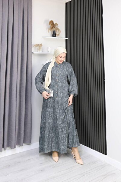 AXXAN Cotton Dresses in Viscose Package, Patterned Half-Buttoned Anti-Sweat H...