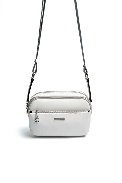 Silver Polo Silver & Polo Sp1162 Women's Crossbody Bag Plain White-Grey