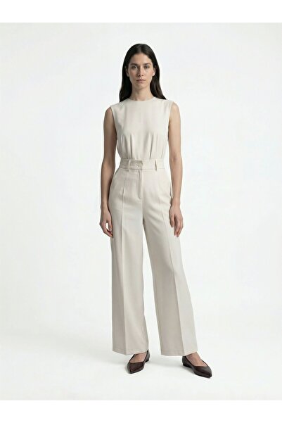 ALLDAY Stone-Iron Detailed Palazzo Trousers