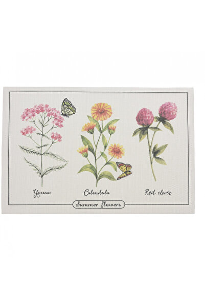 Excellent Houseware Σετ 4 σουπλά, τερυλίνη, 45x30 εκ., κατιφέ, κόκκινο τριφύλ...