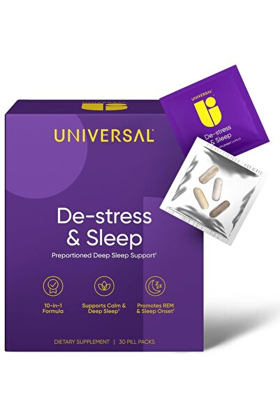 Universal U De-Stress & Sleep Multivitamin & Theanine & Valerian Root 30 Pill...