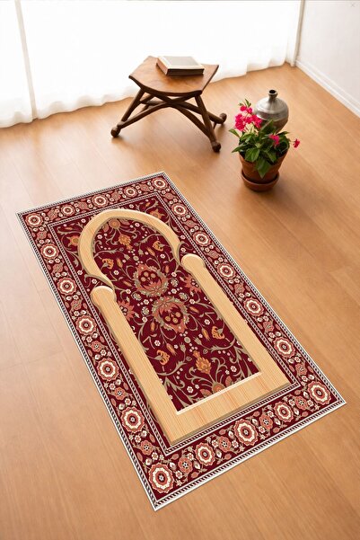 Pelura Halı سجادة صلاة كلاسيكية بنمط محراب طباعة رقمية قطعة حذاء بنعل مانع لل...