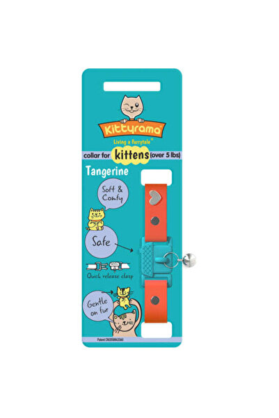 Kittyrama طوق قطة صغيرة بلون اليوسفي