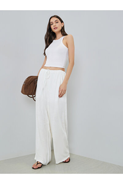 Take Two By Styli White Wide Leg Relaxed Fit Pants