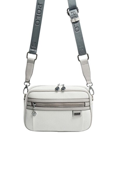 Silver Polo Silver & Polo Sp1280 Women's Crossbody Bag Honeycomb White-Grey