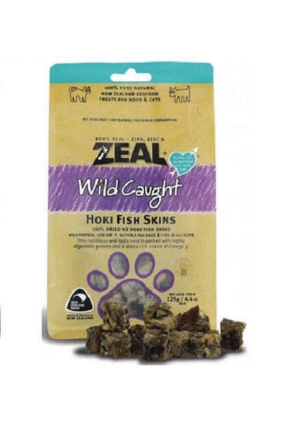 Zeal Pet Food مكافآت هوكي على شكل جلد سمكة للكلاب والقطط 125 غرام