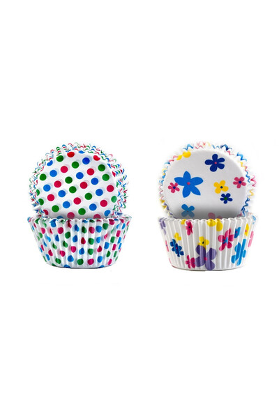 iBiLi Σετ 100 χάρτινων θηκών για cupcakes Fiesta, 7,5 εκ., πολύχρωμες