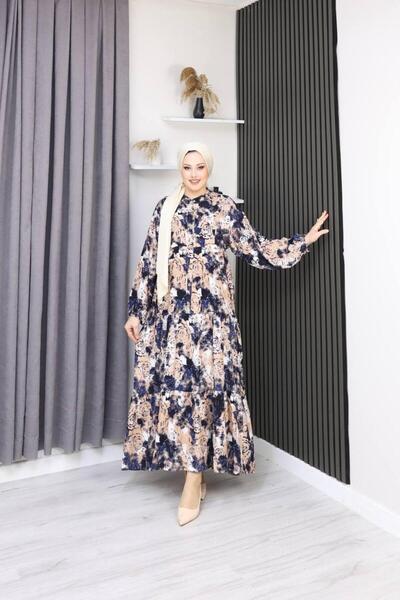 AXXAN Cotton Dresses in Viscose Package, Patterned Half-Buttoned Anti-Sweat H...