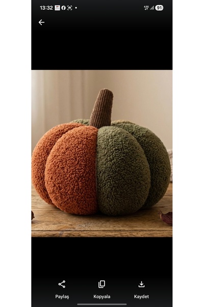 oiphome Λούτρινο κολοκύθι νέου χρώματος με λαβή σε χρώμα καφέ 30 εκ. 2χρωμο π...