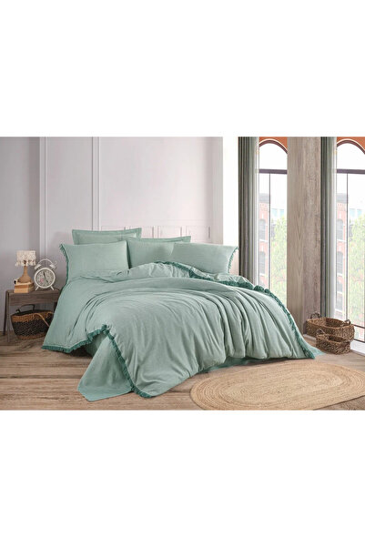 Hobby Σετ Παπλωματοθήκης Ιδιωτικής Κατασκευής με Βαμμένο Νήμα Μέντα