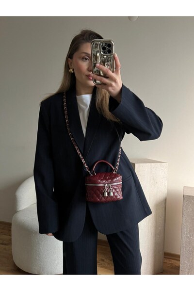 NİSSEA.CO Bordo Kapitone Çapraz Askılı Rosy Çanta