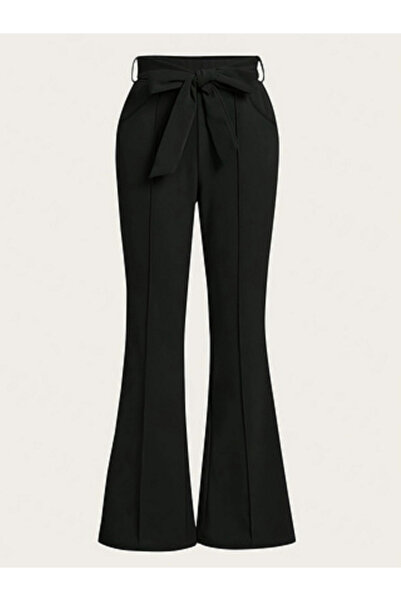 Take Two By Styli Black Tie-Waist Flared Pants