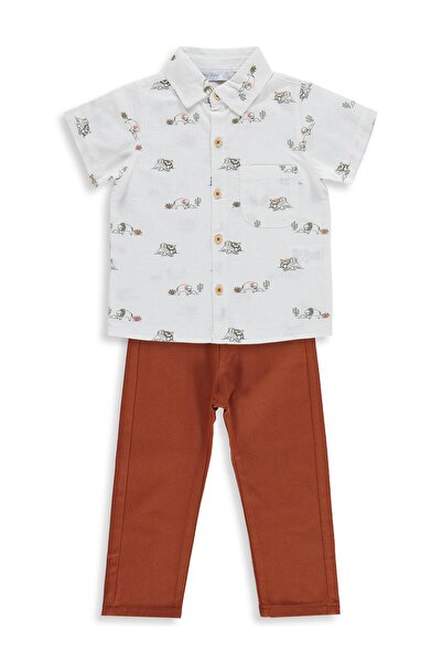 ZEYNEVA Timo Men's Lamb Patterned Set - Khaki