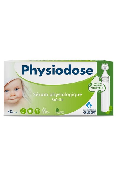 LABORATOIRES GILBERT Saline Solution, Gilbert, Physiodose, Sterile Isotonic, ...