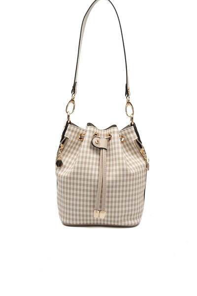 Silver Polo Silver & Polo Sp1137 Women's Shoulder Bag Plaid Line Square Sand ...