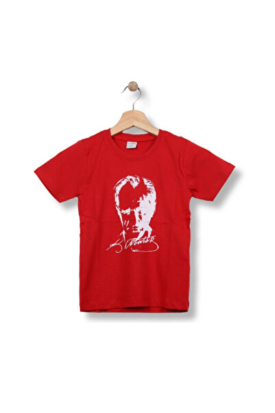 Gadget Gear Ataturk Signed and Portrayed Red Children's T-Shirt - 100% P Cott...