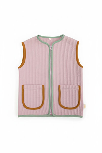 Miela Kids Kontrast Piped Vest Lila 7-8 Years