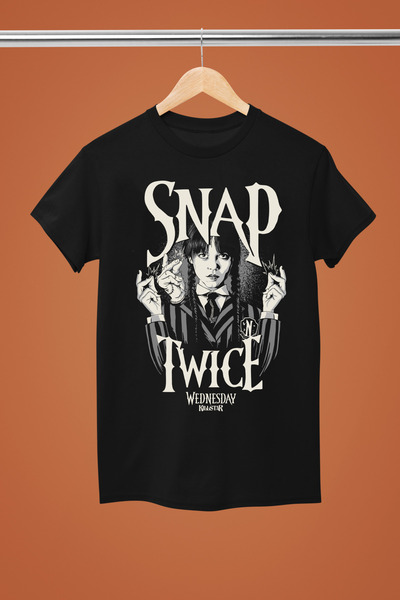 MAGORS Wednesday Addams Printed 100% Cotton Lu Regular Fit Tshirt