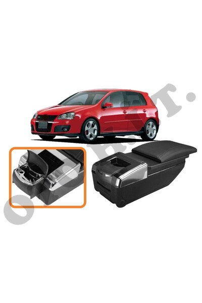 OTO H.İ.T. VOLKSWAGEN GOLF 5 UYUMLU BARDAKLIKLI LÜKS KOL DAYAMA KOLÇAK SİYAH ...