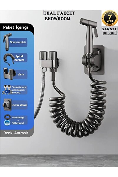 OEM Bathroom Bidet Pressure Sprayer Bidet Faucet Toilet Hose Anthracite 7 Yea...