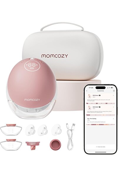 Momcozy مضخة ثدي محمولة مطورة تعمل بدون استخدام اليدين | M9، تحكم سري عبر الت...