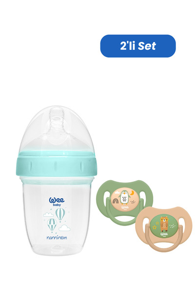 Wee Baby Nanninom Antikolik Geniş Ağızlı Biberon 150 ml ve Duo No: 1 Emzik