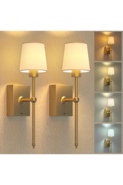 Sumkyle Wall Sconce Set of 2, with Three Lighting Modes, Wall Lamps for Bedro...